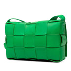 Bottega Veneta Maxi Intrecciato Cassette Crossbody Shoulder Bag Green Leather — view 2