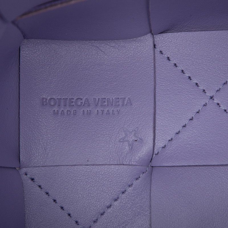 Bottega Veneta Maxi Intrecciato Cassette Crossbody Shoulder Bag Purple Leather — view 5