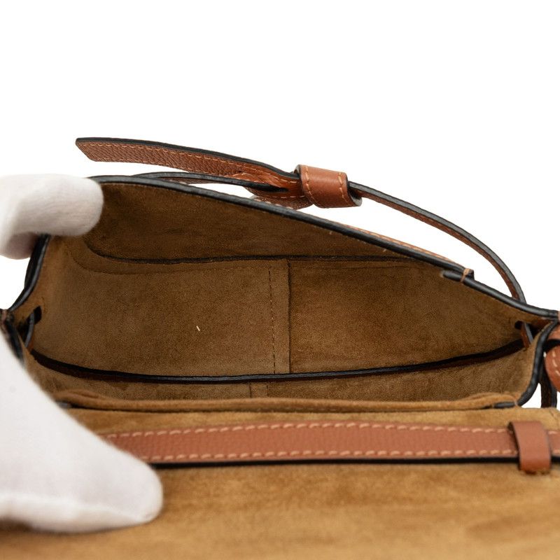 Loewe Gate Dual Mini Crossbody Shoulder Bag Brown Leather — view 7