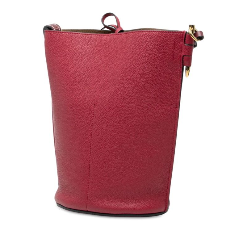 Loewe Anagram Gate Bucket Crossbody Shoulder Bag Red Leather — view 2