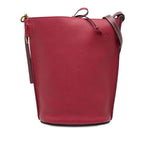 Loewe Anagram Gate Bucket Crossbody Shoulder Bag Red Leather