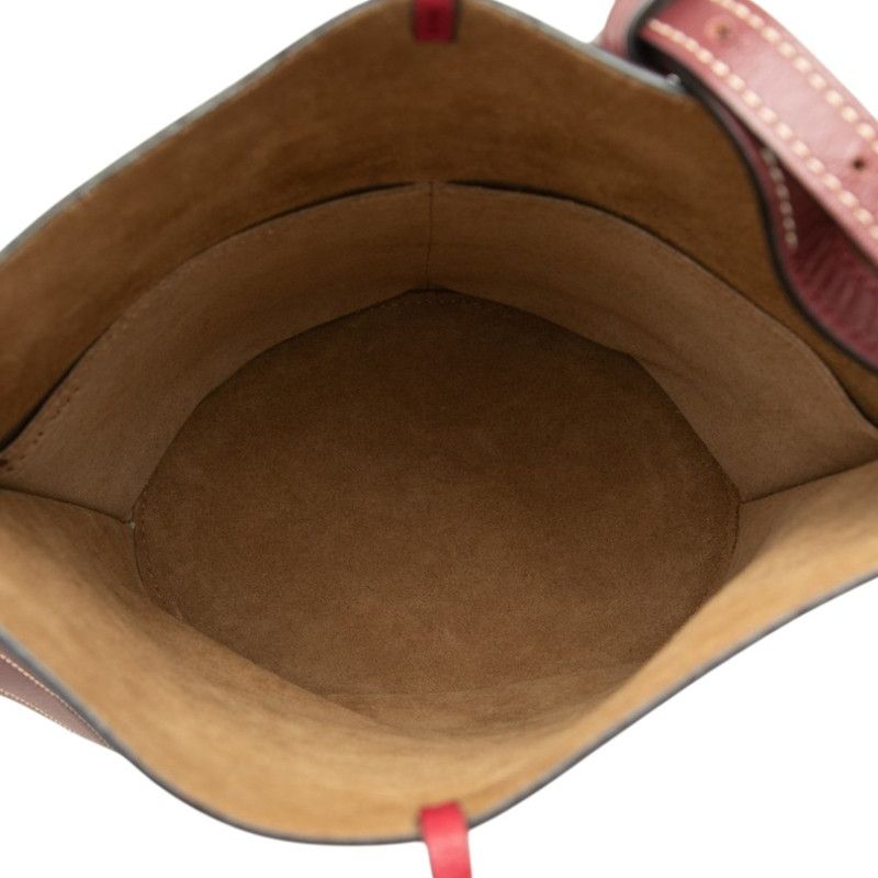 Loewe Anagram Gate Bucket Crossbody Shoulder Bag Red Leather — view 4
