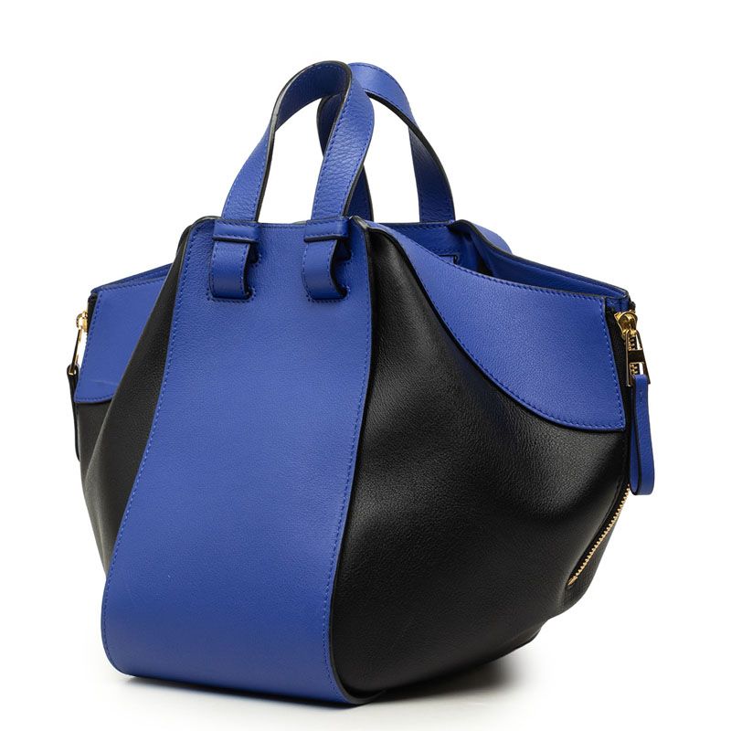 Loewe Anagram Hammock Small 2-Way Shoulder Bag Black Blue Leather — view 2