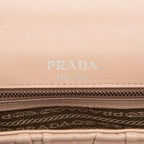 Prada Logo Chain Shoulder Bag Beige Leather — view 5