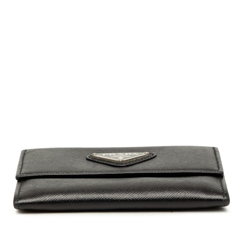 Prada Card Case Coin Purse Black Saffiano Leather — view 3