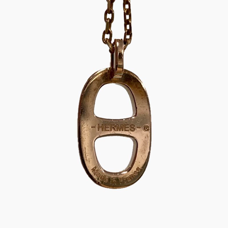 Hermes Farandole PM Necklace White Ivory Pink Gold Plated — view 5