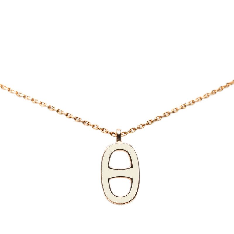 Hermes Farandole PM Necklace White Ivory Pink Gold Plated