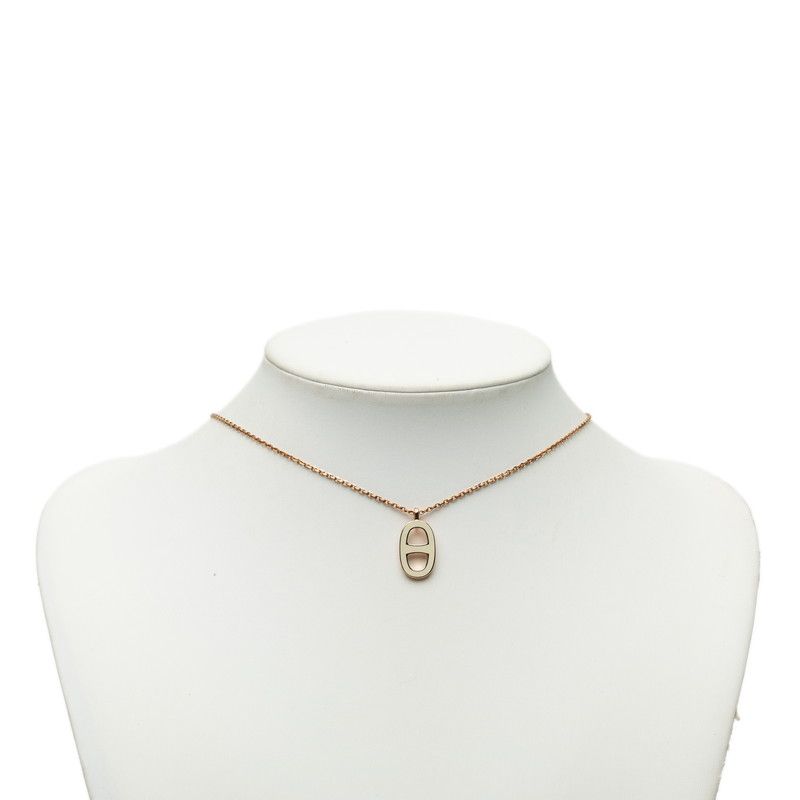 Hermes Farandole PM Necklace White Ivory Pink Gold Plated — view 7