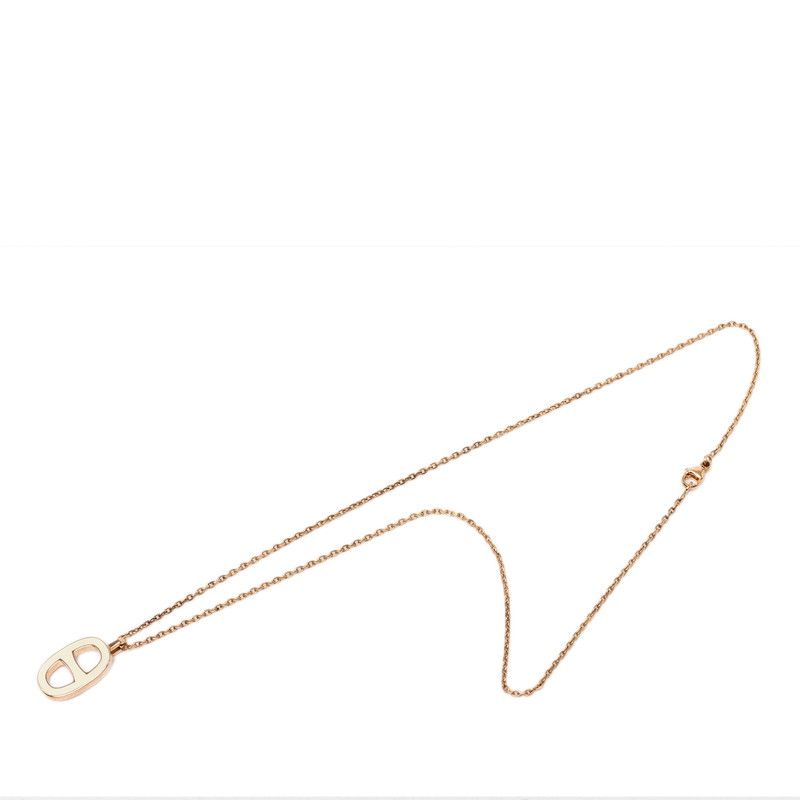 Hermes Farandole PM Necklace White Ivory Pink Gold Plated — view 3
