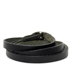 Hermes Oval Buckle Bracelet L Black Leather Metal — view 3