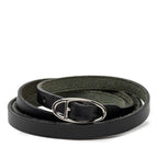 Hermes Oval Buckle Bracelet L Black Leather Metal