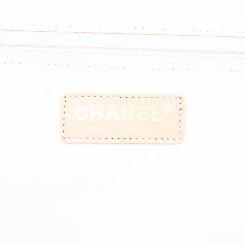 Chanel CC Logo New Travel Line Tote MM Beige Nylon Leather — view 5