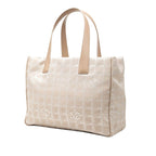 Chanel CC Logo New Travel Line Tote MM Beige Nylon Leather — view 2