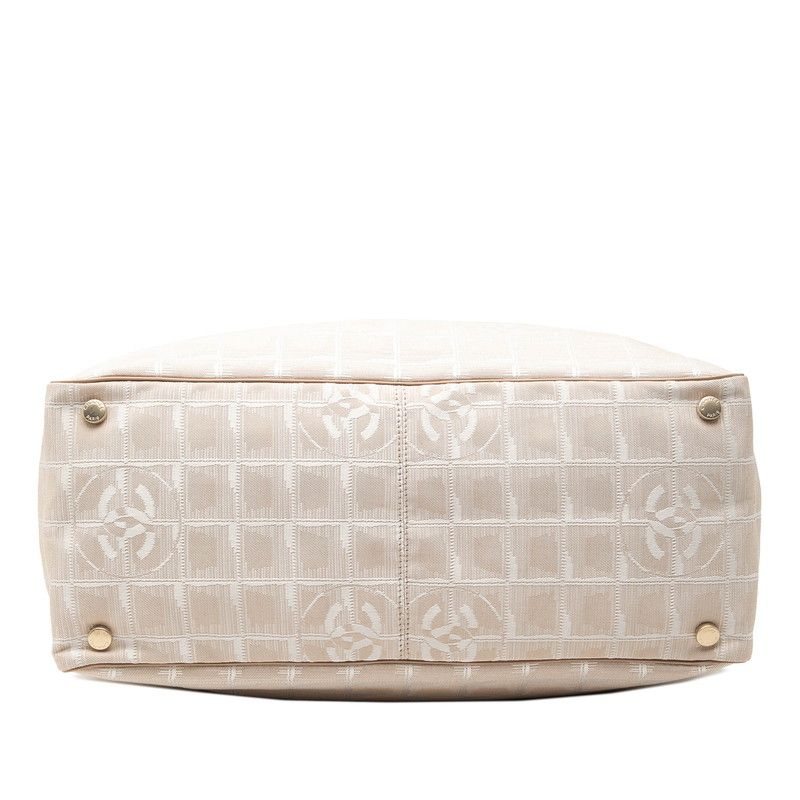 Chanel CC Logo New Travel Line Tote MM Beige Nylon Leather — view 3