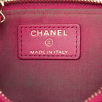 Chanel CC Logo Camellia No. 5 L-shaped Zipper Coin Purse Pink Leather — view 6