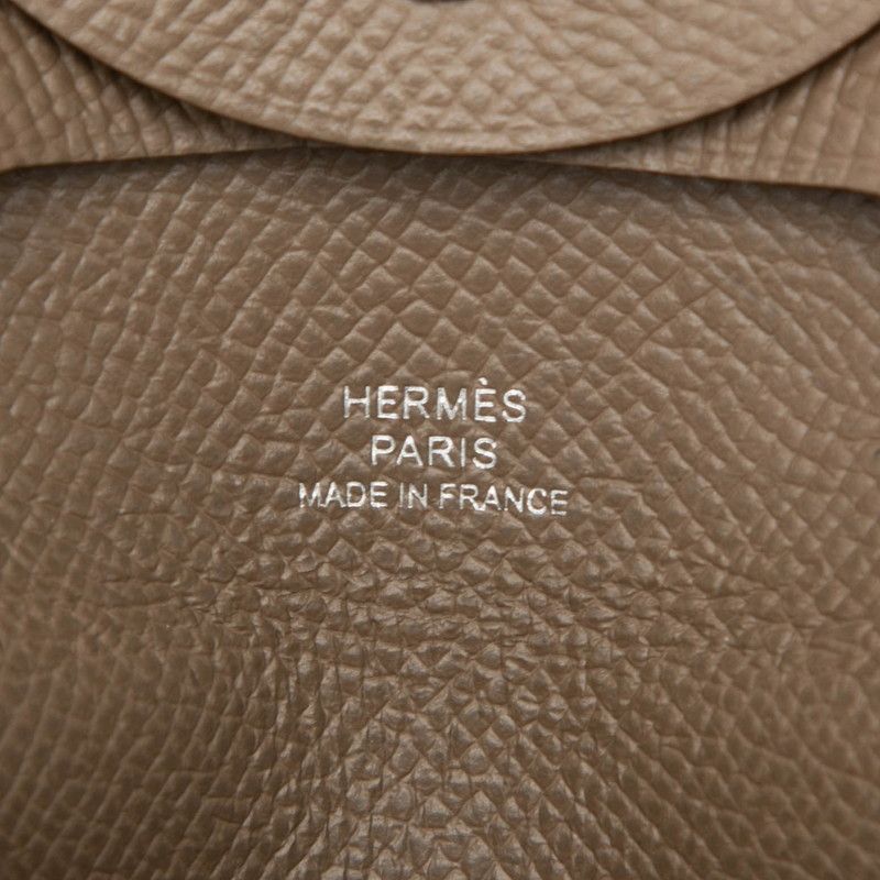 Hermes Bastia Coin Purse Etoupe Gray Beige Veau Epsom — view 5