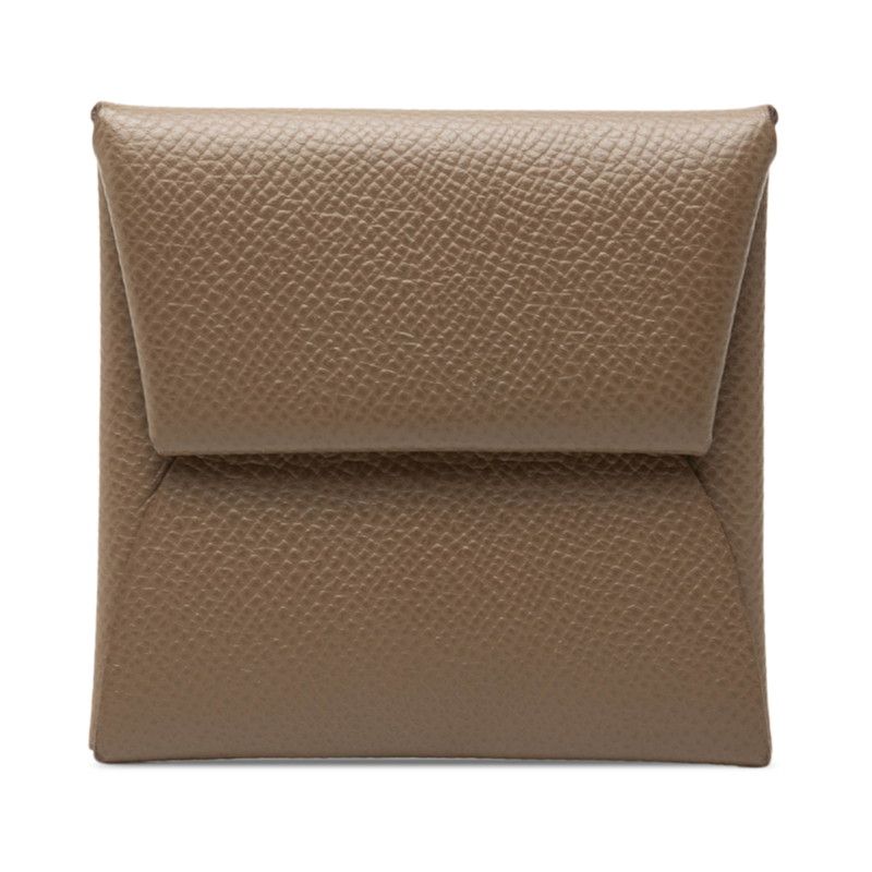 Hermes Bastia Coin Purse Etoupe Gray Beige Veau Epsom