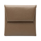 Hermes Bastia Coin Purse Etoupe Gray Beige Veau Epsom