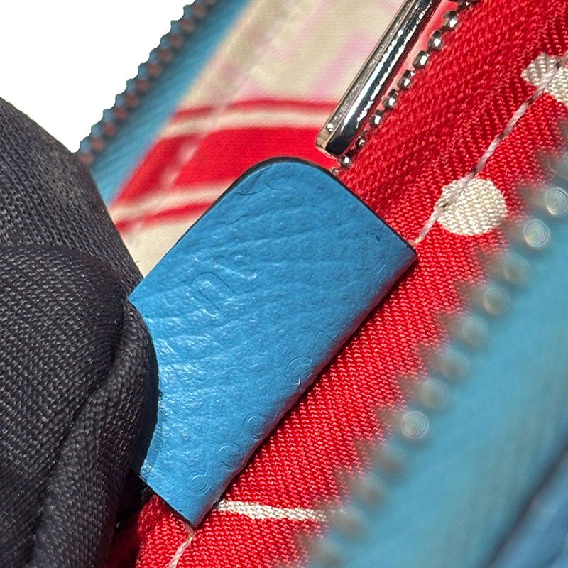 Hermes Azap Compact Silk'in Zip Around Wallet Blue Veau Epsom — view 7