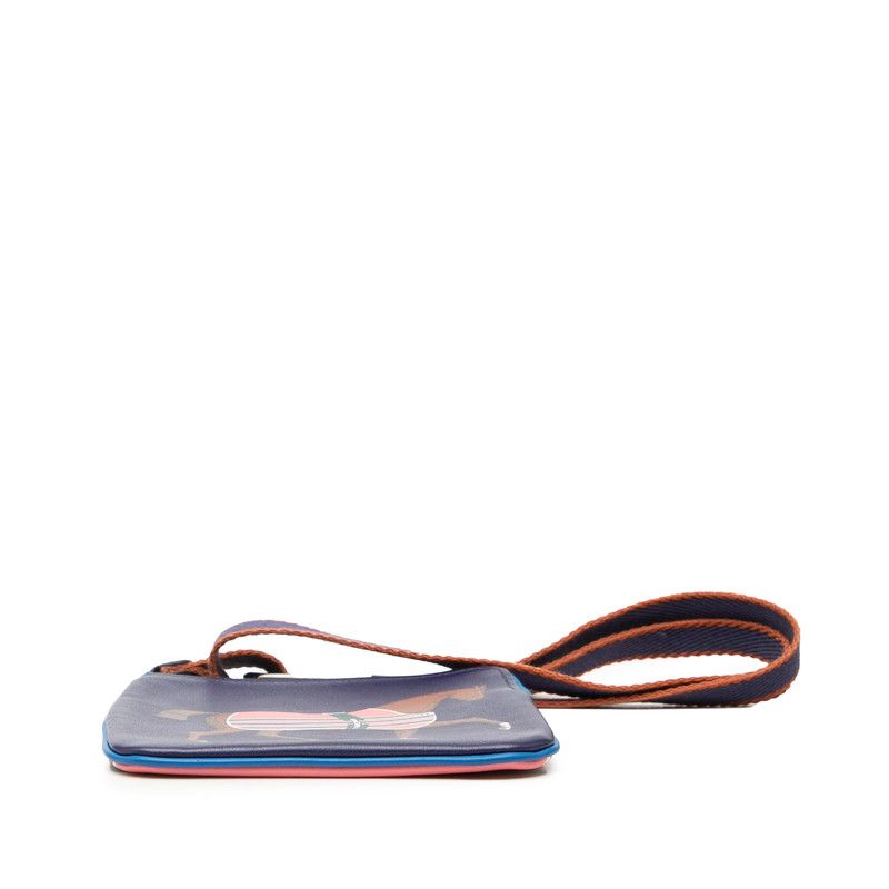 Hermes Carre Pocket Shoulder Bag Pouch Navy Multicolor Swift — view 3