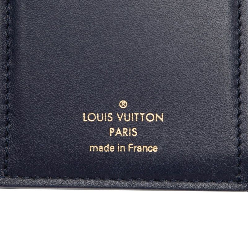 Louis Vuitton Portefeuille Capucines Compact Trifold Wallet Navy Taurillon — view 8
