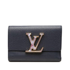 Louis Vuitton Portefeuille Capucines Compact Trifold Wallet Navy Taurillon
