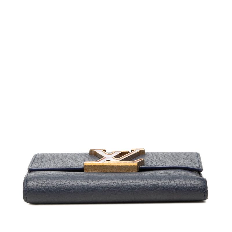 Louis Vuitton Portefeuille Capucines Compact Trifold Wallet Navy Taurillon — view 3