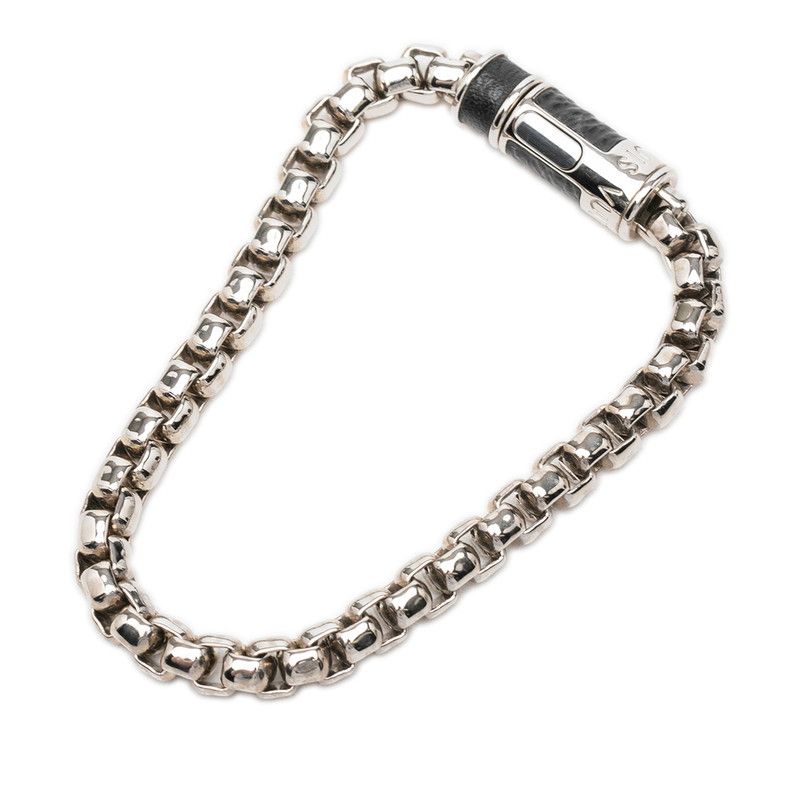 Louis Vuitton Monogram Eclipse Bracelet Chain Silver Black Metal — view 4