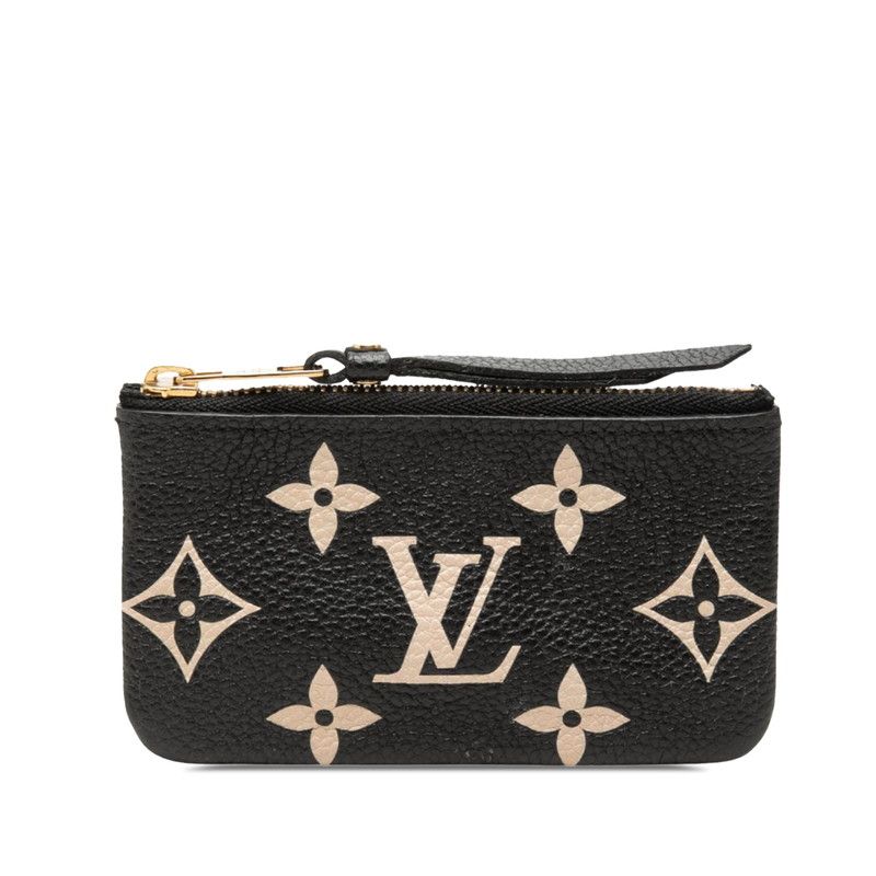 Louis Vuitton Bicolor Monogram Empreinte Pochette Cles Coin Purse Noir Black