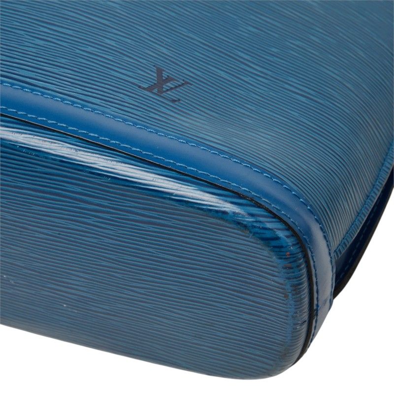 Louis Vuitton Epi Lussac Tote Shoulder Bag Toledo Blue Leather — view 4