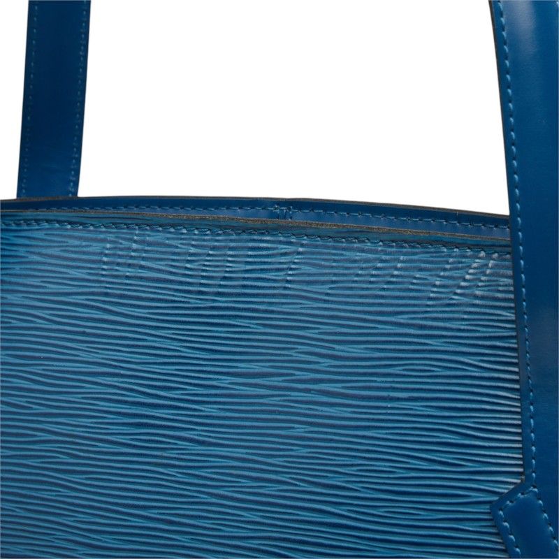 Louis Vuitton Epi Lussac Tote Shoulder Bag Toledo Blue Leather — view 8