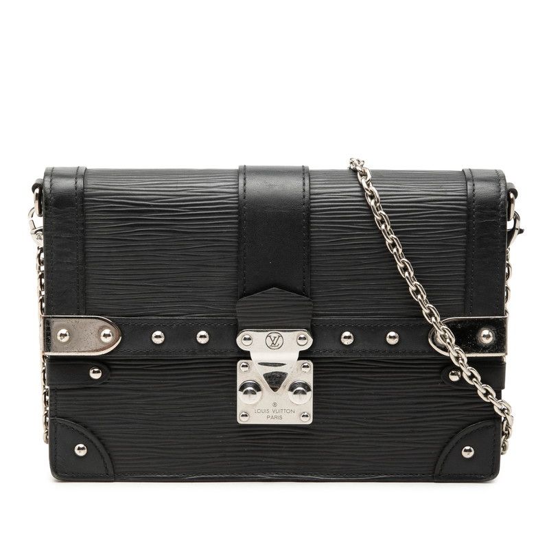 Louis Vuitton Epi Portefeuille Trunk Shoulder Bag Black Leather