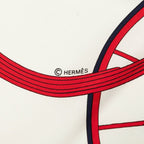 Hermes Carre 90 Spring Scarf Large White Multicolor Silk — view 7