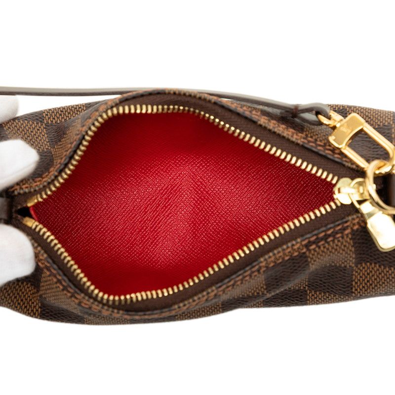 Louis Vuitton Damier Pouch Brown Leather — view 4