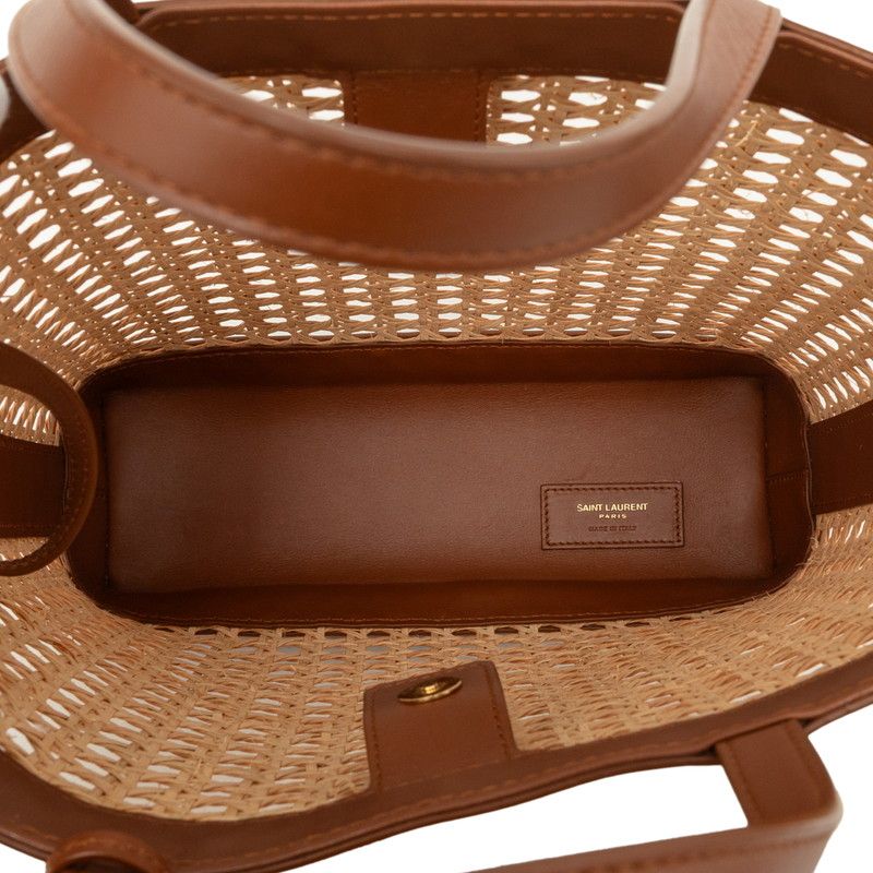 Saint Laurent Toy Wicker North South Tote Basket Shoulder Handbag — view 4