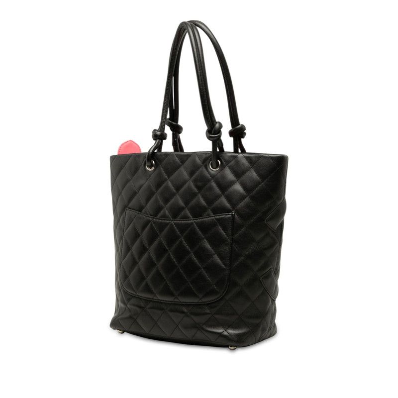 Chanel Cambon Line CC Logo Tote Black Lambskin — view 2