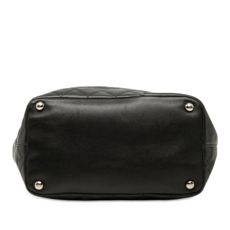 Chanel Cambon Line CC Logo Tote Black Lambskin — view 3