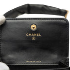 Chanel Quilted CC Logo Mini Chain Shoulder Bag Black Gold Lambskin — view 5