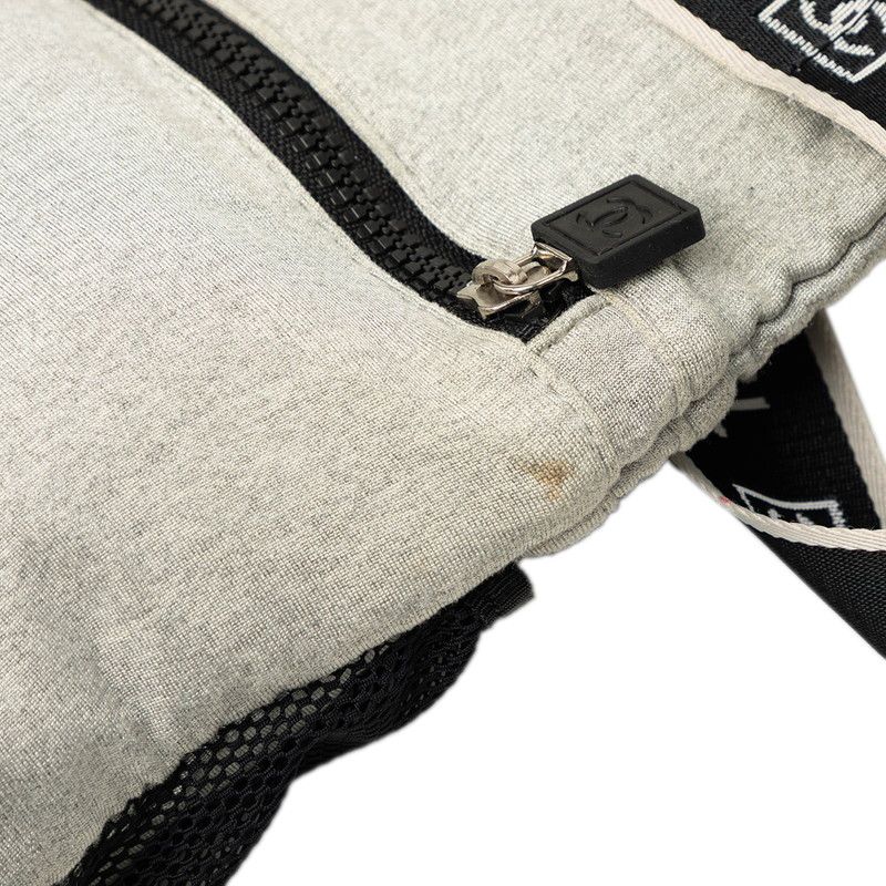 Chanel Sports Line Choco Bar CC Logo Shoulder Bag Crossbody Gray Cotton — view 5
