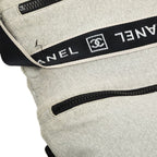 Chanel Sports Line Choco Bar CC Logo Shoulder Bag Crossbody Gray Cotton — view 4