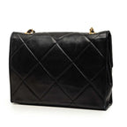 Chanel Quilted CC Logo Chain Shoulder Bag Black Lambskin — view 2