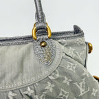 Louis Vuitton Monogram Denim Neo Cabby MM Handbag Gray Gold Vintage — view 5