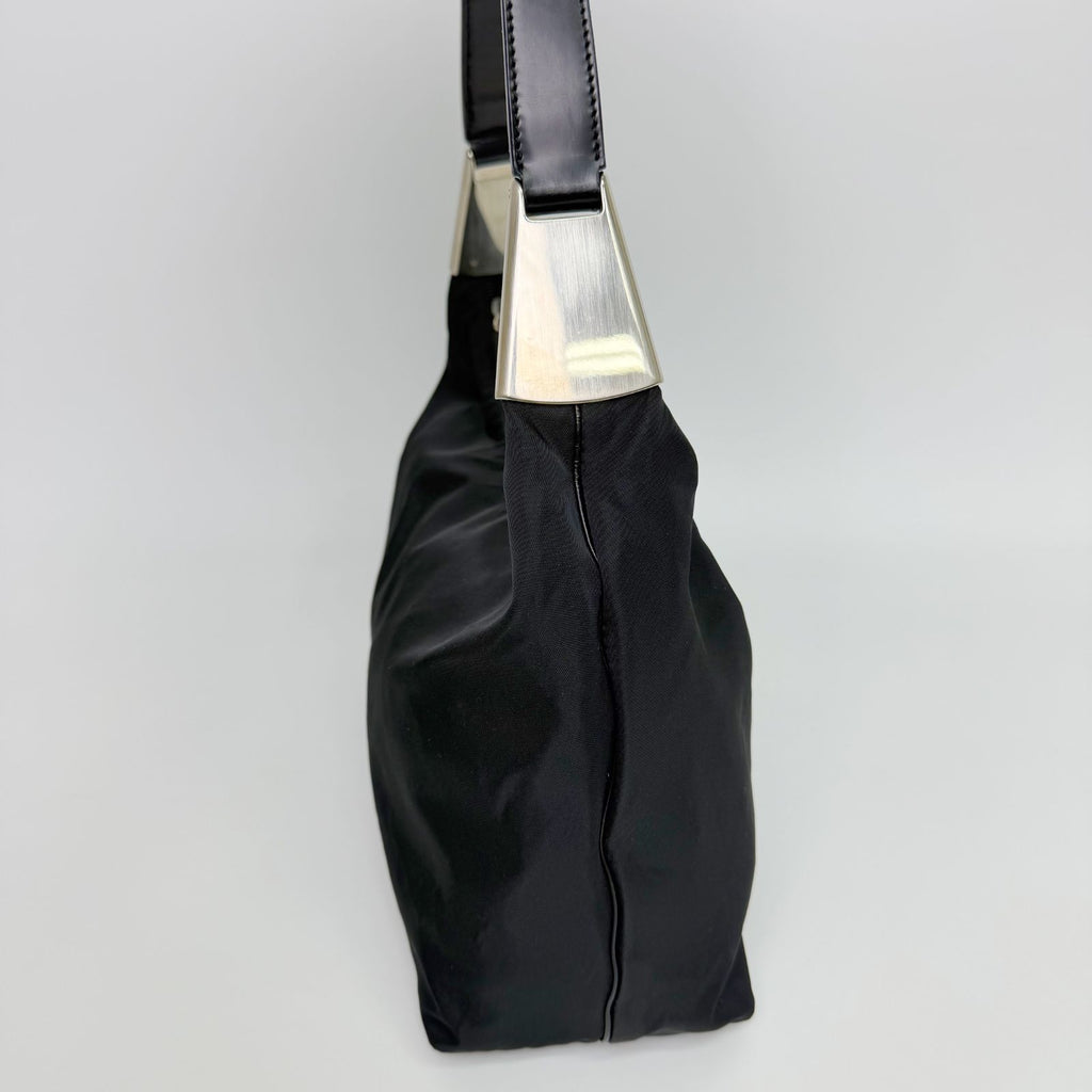 Prada Tessuto Nylon Shoulder Bag Black Vintage — view 4