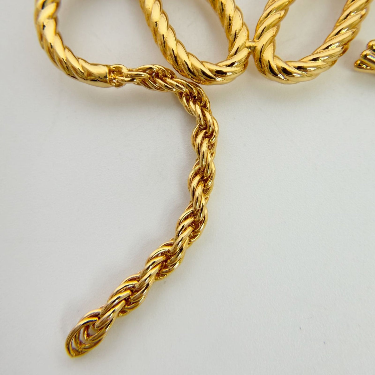 Loewe Anagram Rope Brooch Plated Gold Vintage — view 6