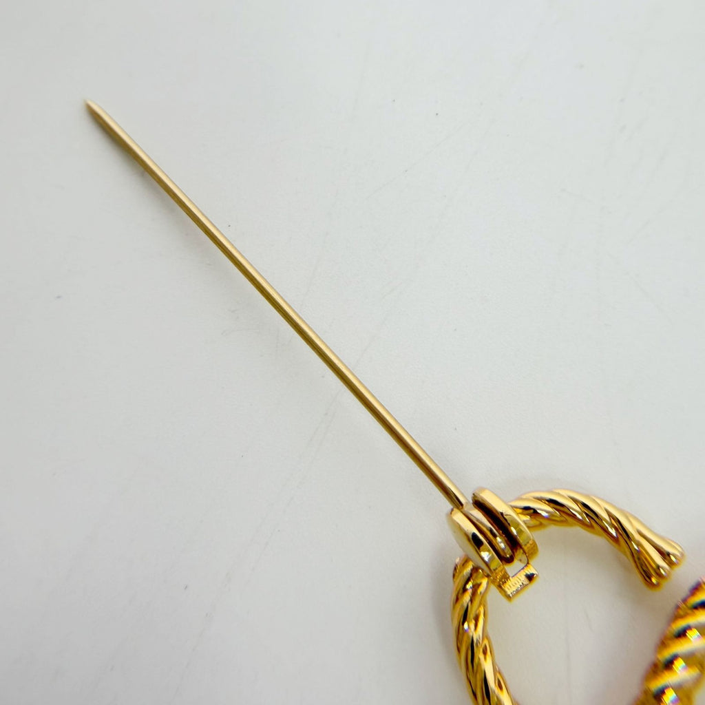 Loewe Anagram Rope Brooch Plated Gold Vintage — view 7