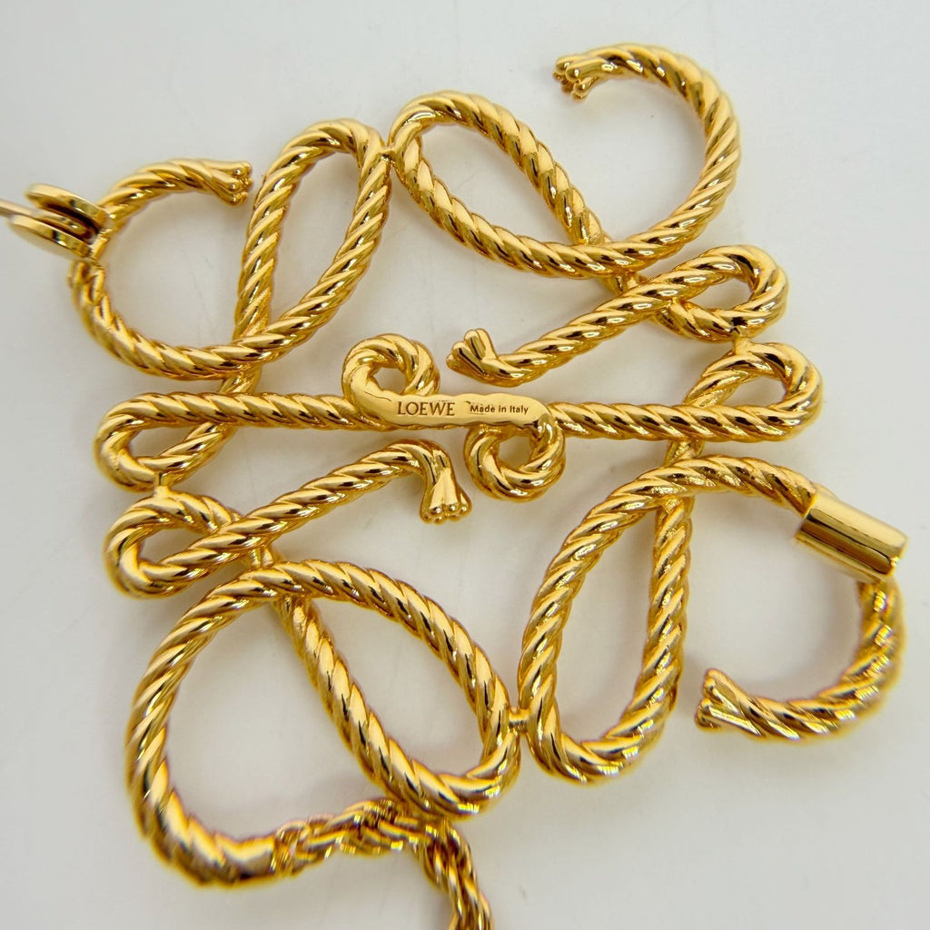 Loewe Anagram Rope Brooch Plated Gold Vintage — view 8
