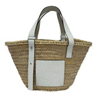 Loewe Tote Basket Medium Beige White Leather