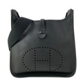 Hermes Shoulder Bag Evelyne PM Black Silver