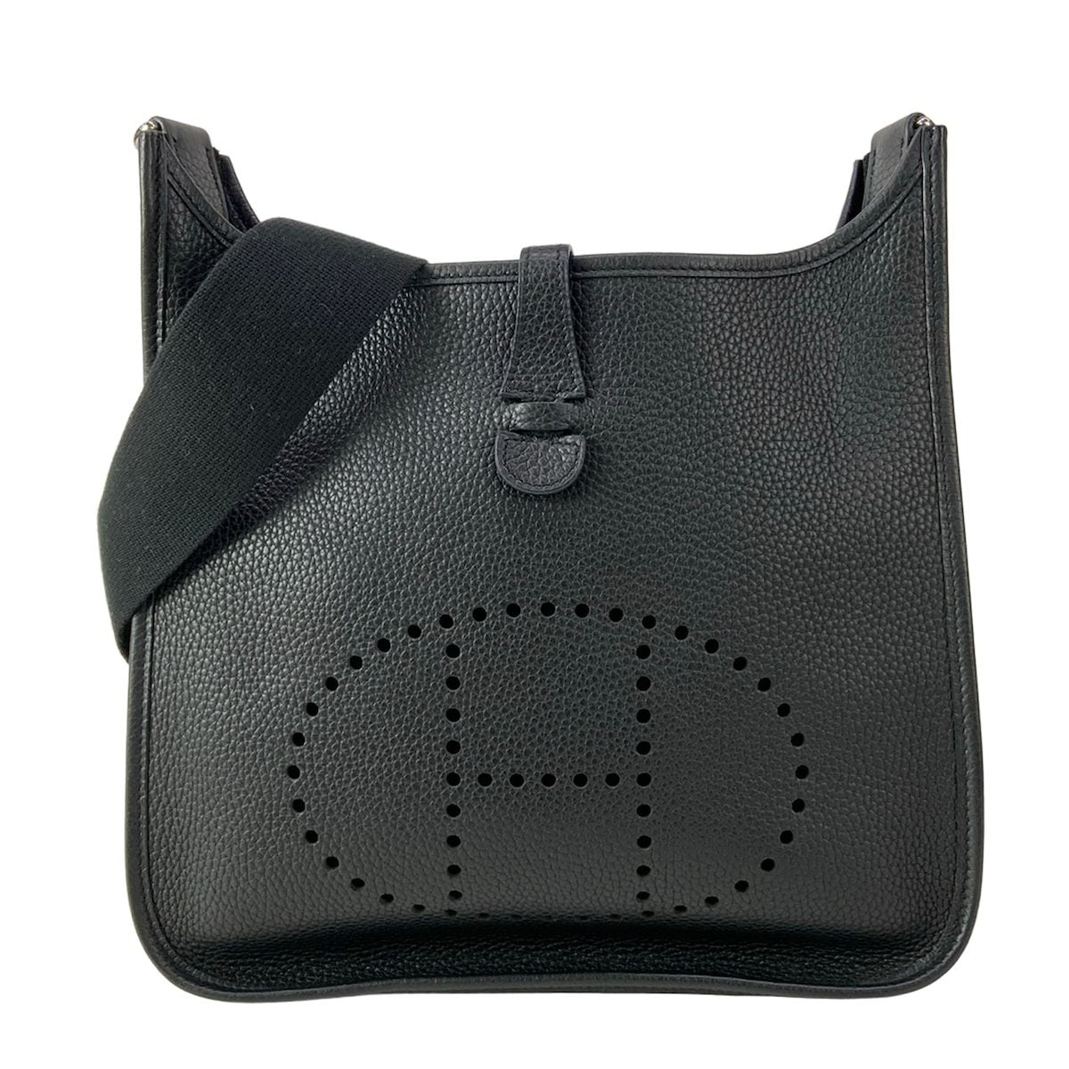 Hermes Shoulder Bag Evelyne PM Black Silver