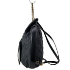 Chanel Backpack Quilted Black Gold Chain — view 4